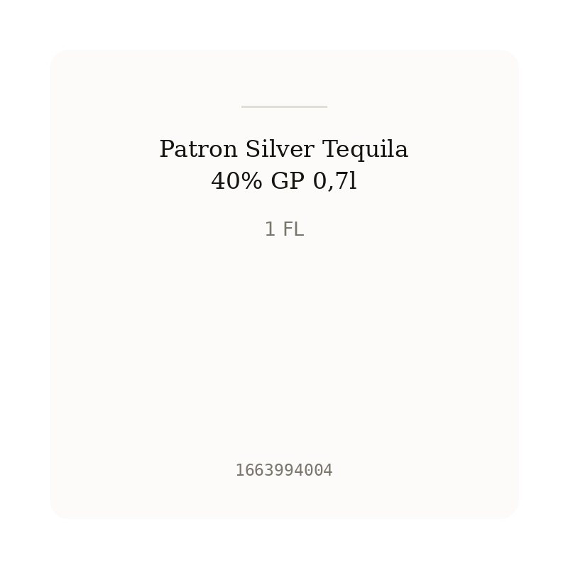 Patron Silver Tequila 40% GP 0,7l