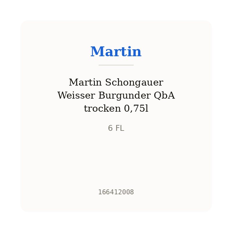 Martin Schongauer Weisser Burgunder QbA trocken 0,75l