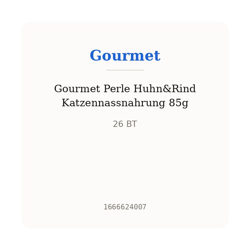 Gourmet Perle Huhn&Rind Katzennassnahrung 85g