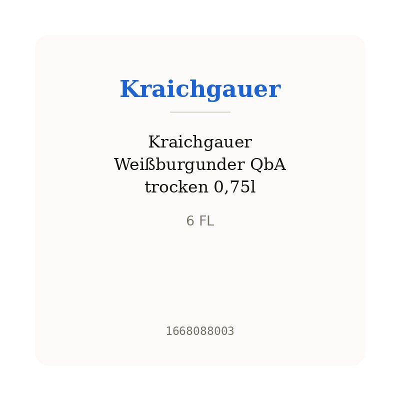 Kraichgauer Weißburgunder QbA trocken 0,75l