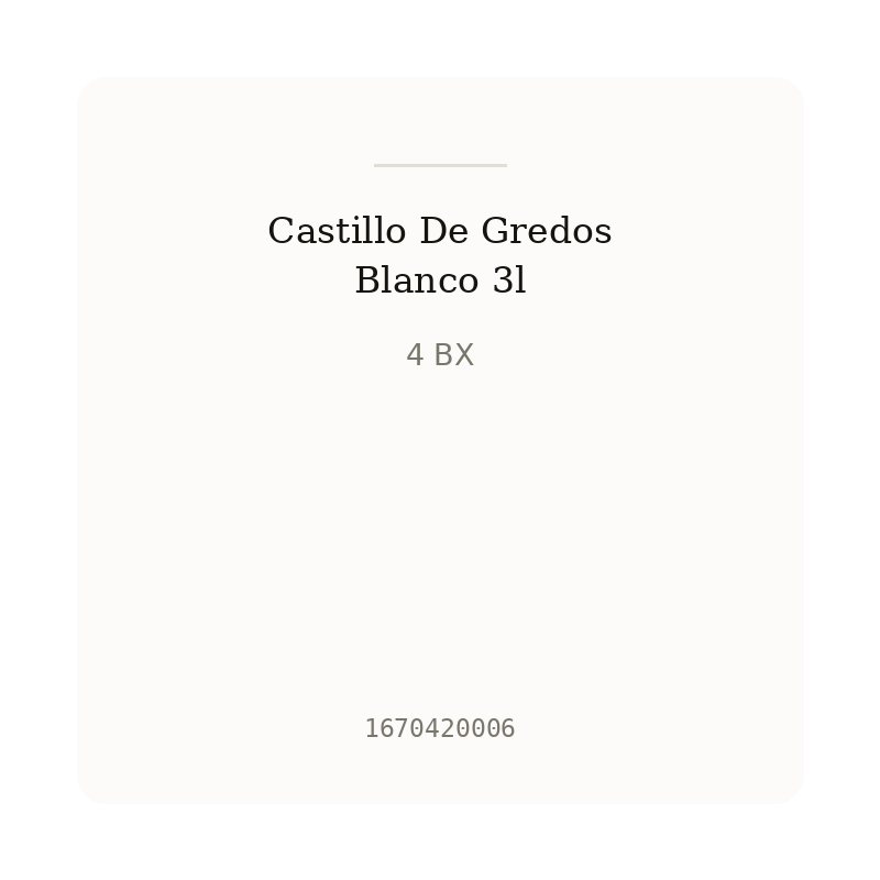 Castillo De Gredos Blanco 3l
