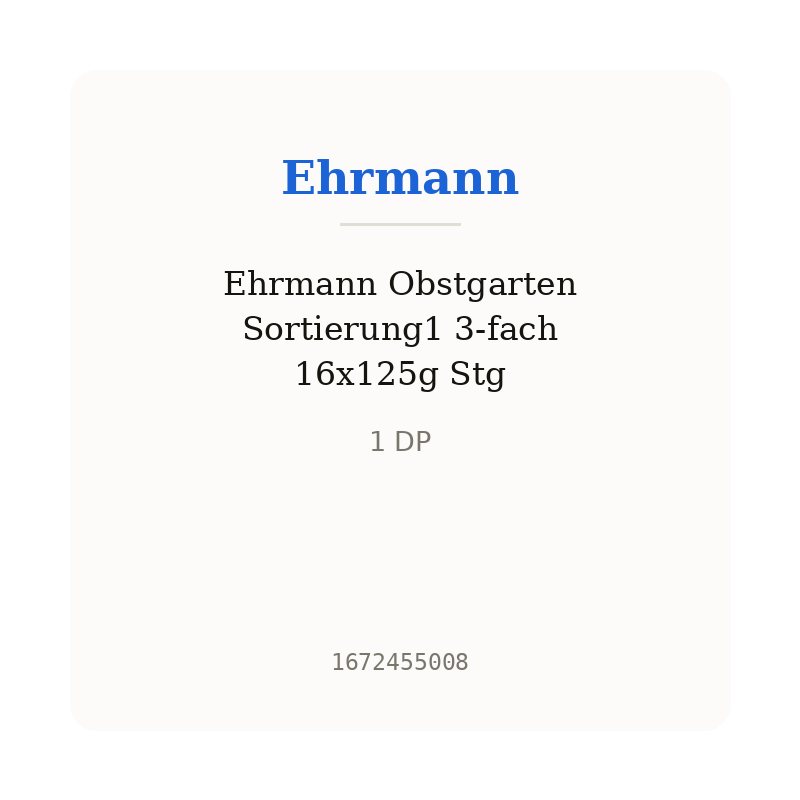 Ehrmann Obstgarten Sortierung1 3-fach 16x125g Stg