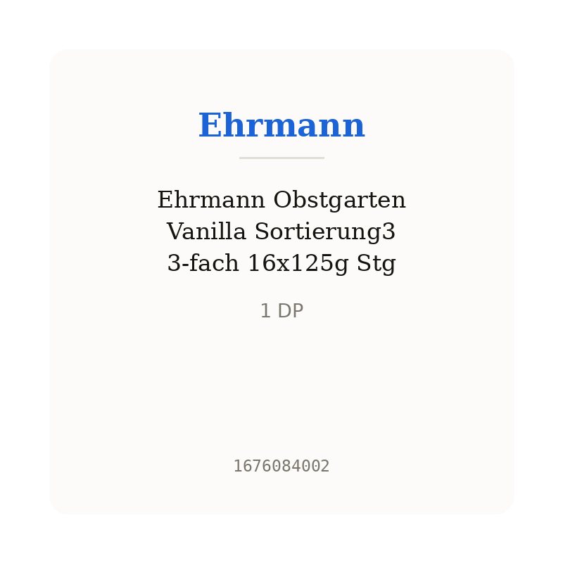 Ehrmann Obstgarten Vanilla Sortierung3 3-fach 16x125g Stg
