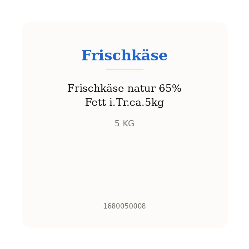 Frischkäse natur 65% Fett i.Tr.ca.5kg