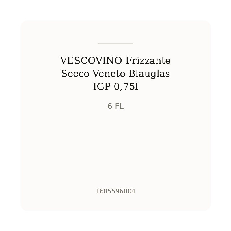 VESCOVINO Frizzante Secco Veneto Blauglas IGP 0,75l