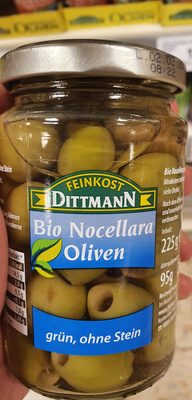 Bio Feinkost Dittmann Oliven Nocellara grün ohne Stein 225g