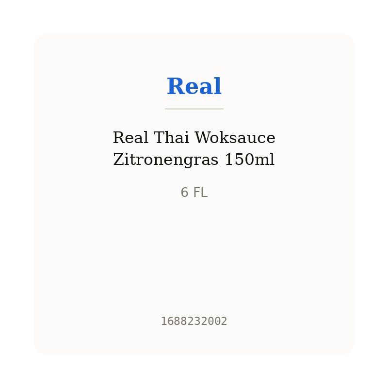 Real Thai Woksauce Zitronengras 150ml