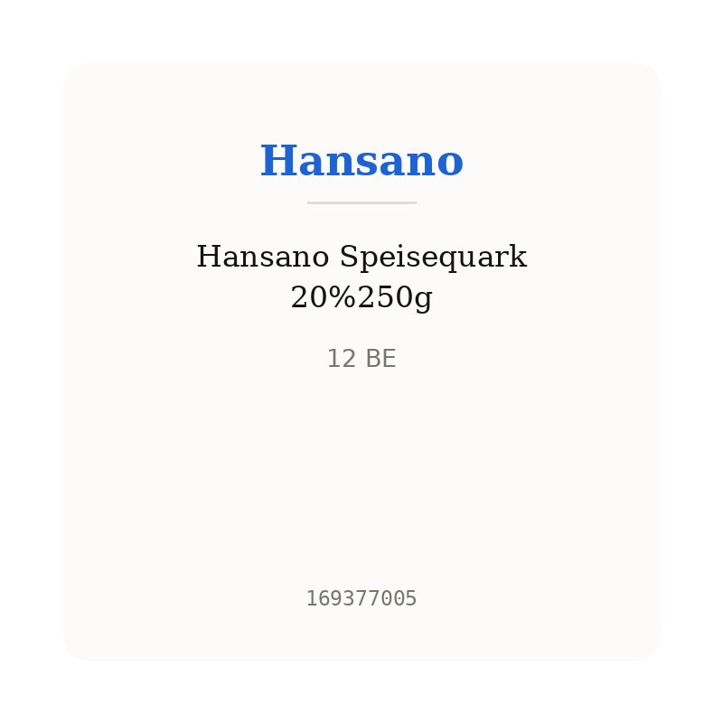Hansano Speisequark 20%250g