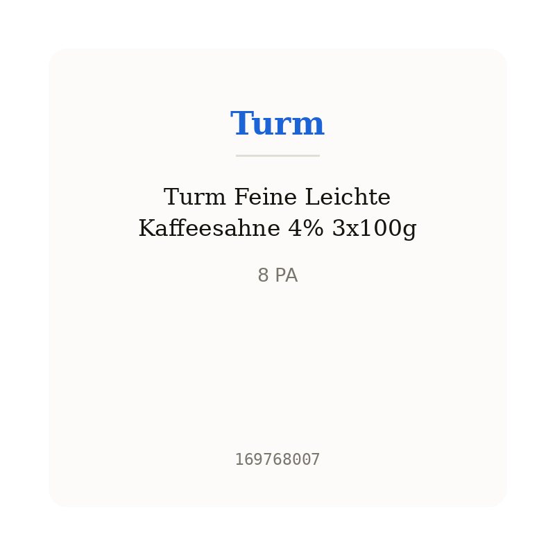 Turm Feine Leichte Kaffeesahne 4% 3x100g