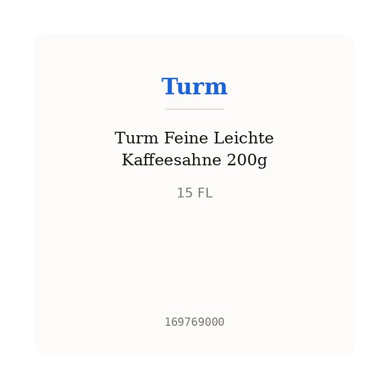 Turm Feine Leichte Kaffeesahne 200g