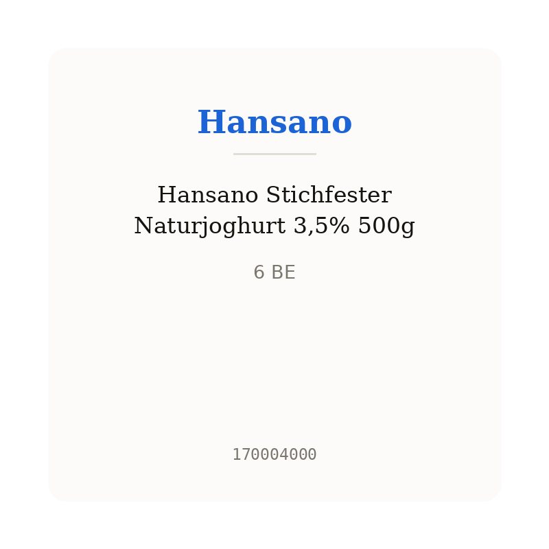 Hansano Stichfester Naturjoghurt 3,5% 500g