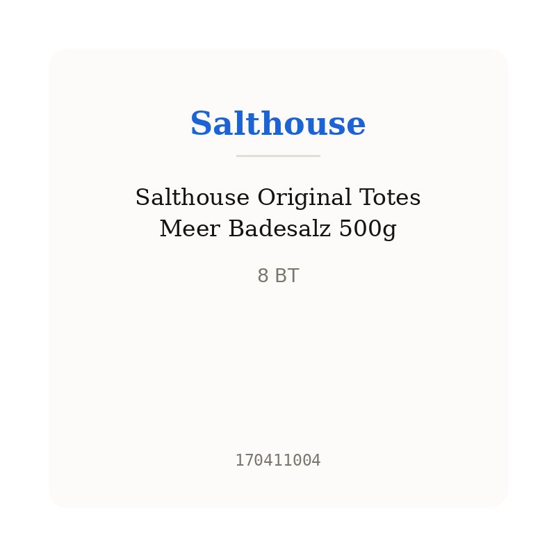 Salthouse Original Totes Meer Badesalz 500g