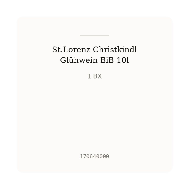 St.Lorenz Christkindl Glühwein BiB 10l
