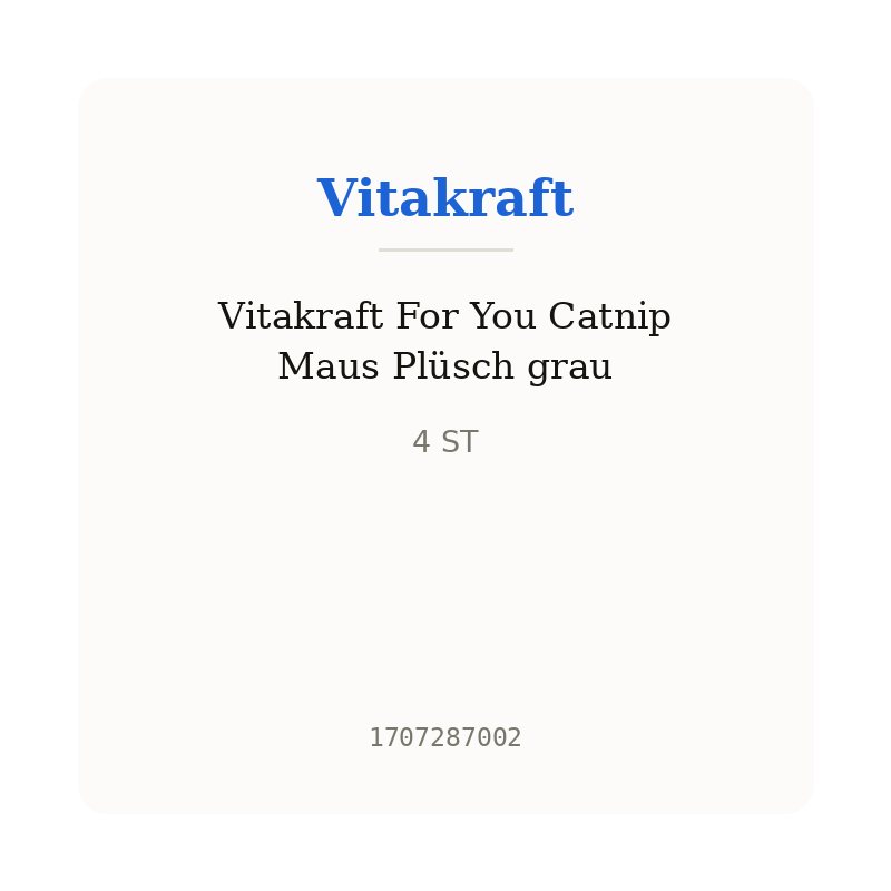 Vitakraft For You Catnip Maus Plüsch grau