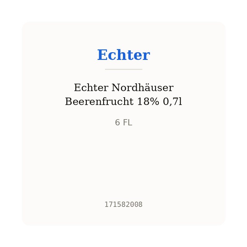 Echter Nordhäuser Beerenfrucht 18% 0,7l