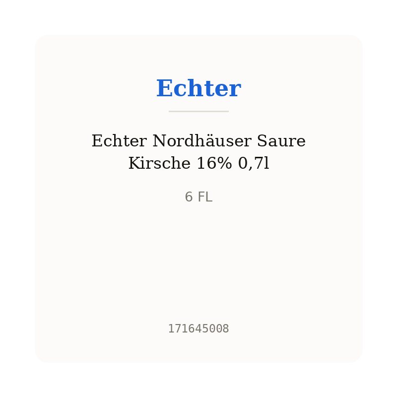 Echter Nordhäuser Saure Kirsche 16% 0,7l
