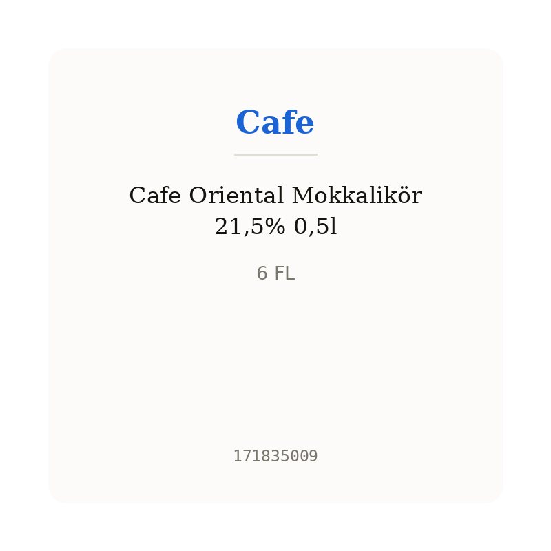 Cafe Oriental Mokkalikör 21,5% 0,5l