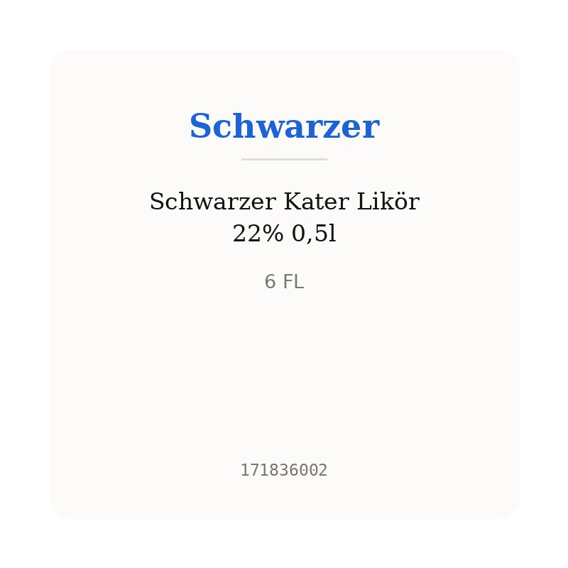 Schwarzer Kater Likör 22% 0,5l