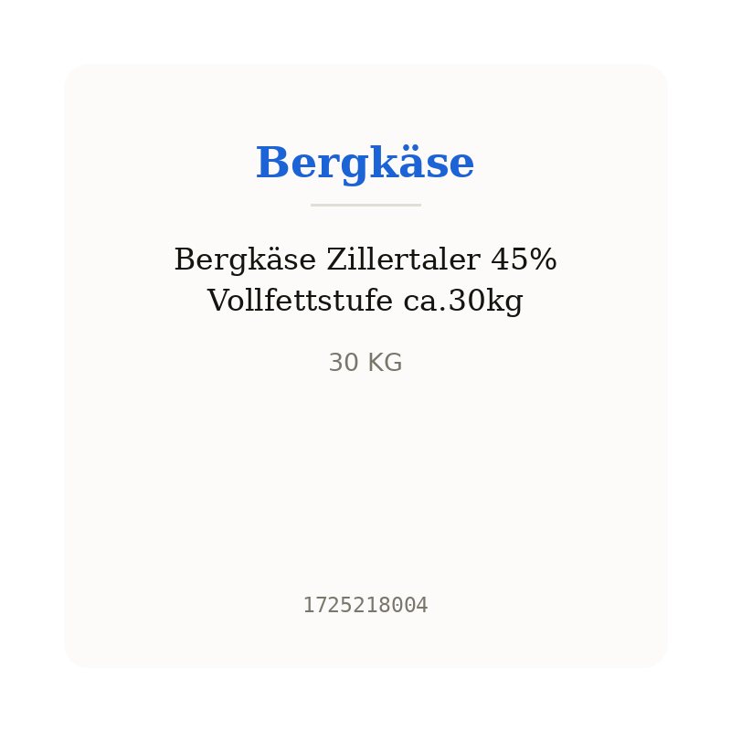 Bergkäse Zillertaler 45% Vollfettstufe ca.30kg