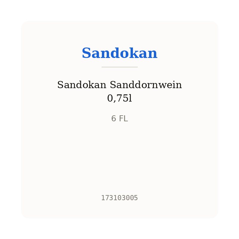Sandokan Sanddornwein 0,75l