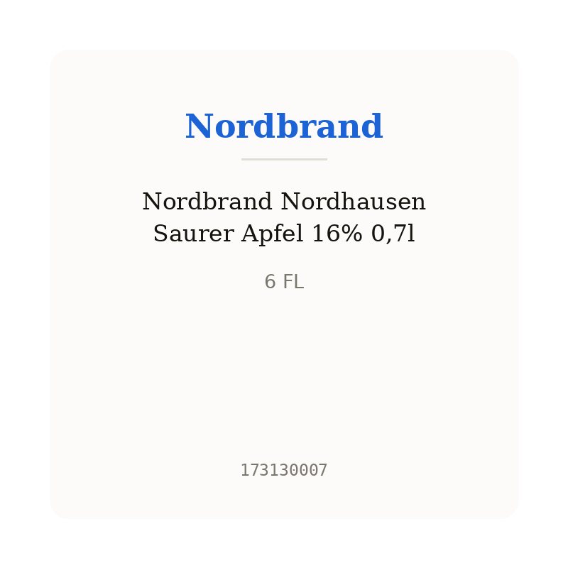 Nordbrand Nordhausen Saurer Apfel 16% 0,7l