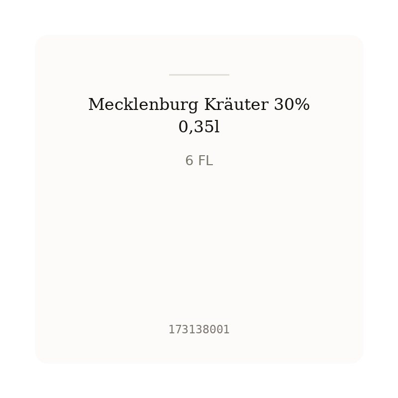 Mecklenburg Kräuter 30% 0,35l