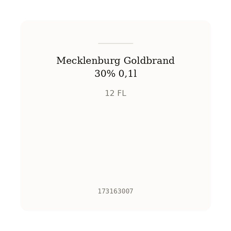 Mecklenburg Goldbrand 30% 0,1l