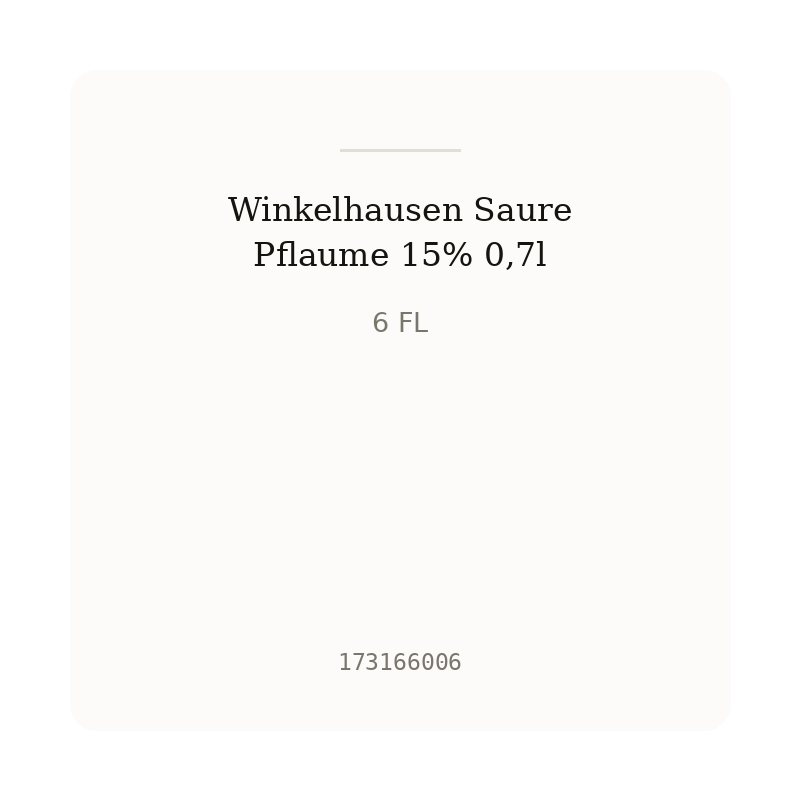 Winkelhausen Saure Pflaume 15% 0,7l