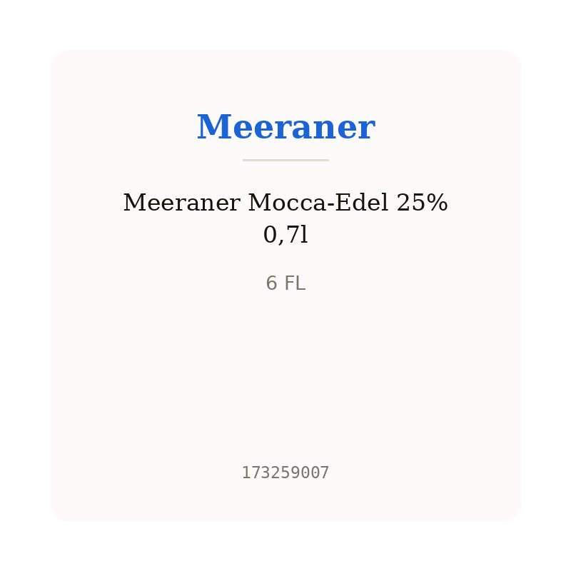 Meeraner Mocca-Edel 25% 0,7l