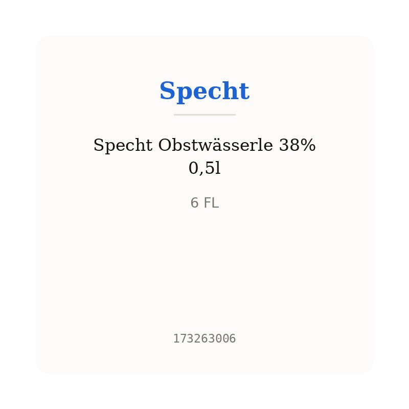Specht Obstwässerle 38% 0,5l