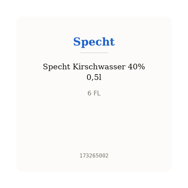 Specht Kirschwasser 40% 0,5l