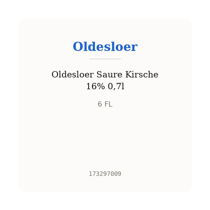 Oldesloer Saure Kirsche 16% 0,7l