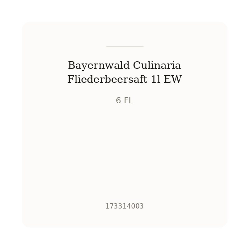 Bayernwald Culinaria Fliederbeersaft 1l EW