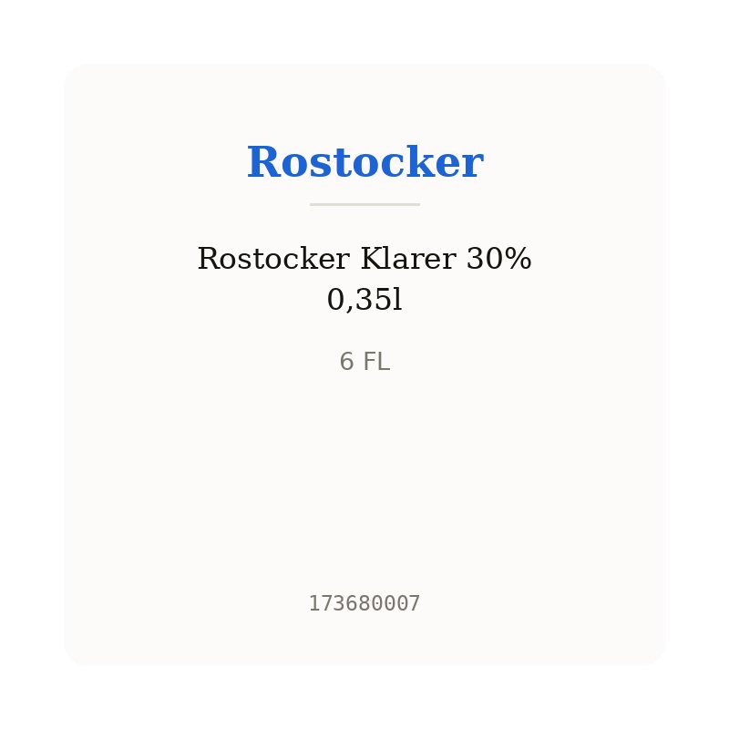 Rostocker Klarer 30% 0,35l