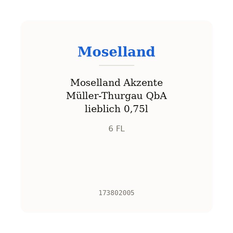 Moselland Akzente Müller-Thurgau QbA lieblich 0,75l