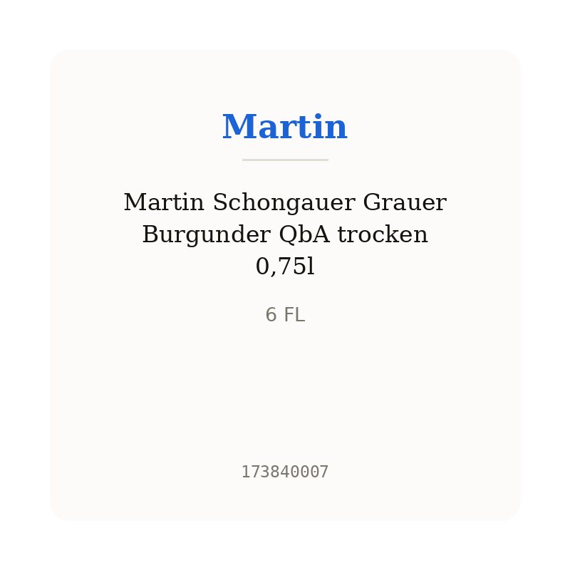 Martin Schongauer Grauer Burgunder QbA trocken 0,75l