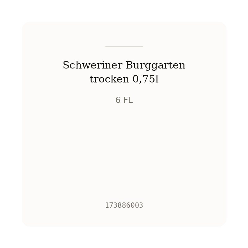 Schweriner Burggarten trocken 0,75l