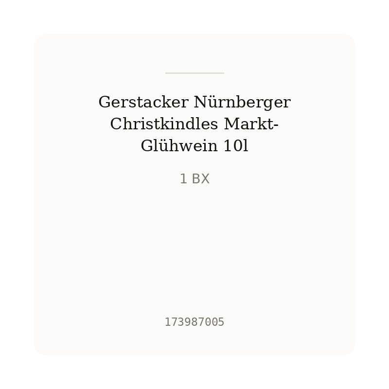Gerstacker Nürnberger Christkindles Markt-Glühwein 10l