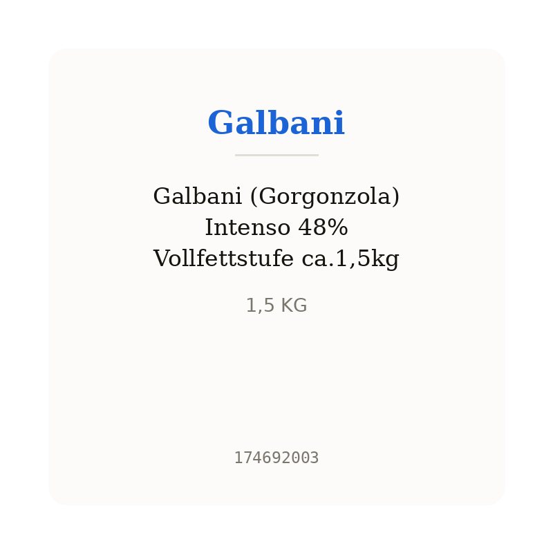 Galbani (Gorgonzola) Intenso 48% Vollfettstufe ca.1,5kg