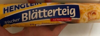 HENGLEIN Frischer Blätterteig backfertig ausgerollt auf Backpapier 275g