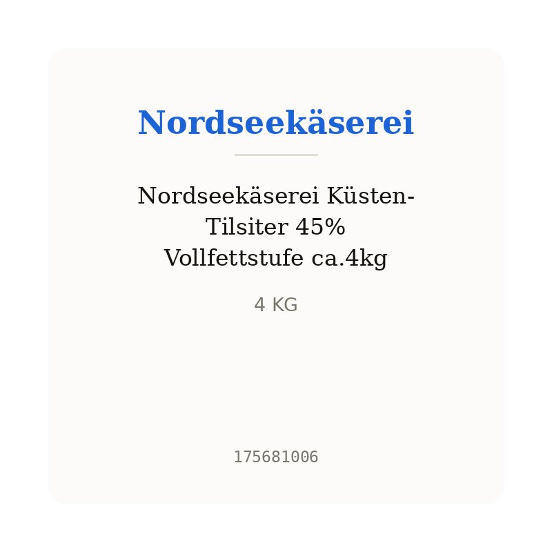 Nordseekäserei Küsten-Tilsiter 45% Vollfettstufe ca.4kg
