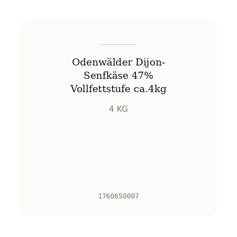 Odenwälder Dijon-Senfkäse 47% Vollfettstufe ca.4kg