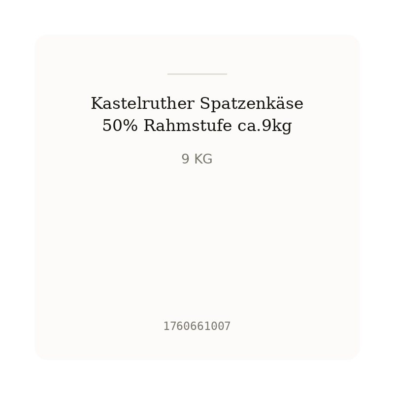 Kastelruther Spatzenkäse 50% Rahmstufe ca.9kg