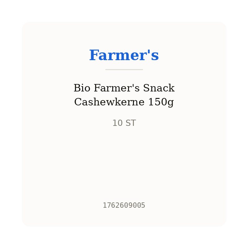 Bio Farmer's Snack Cashewkerne 150g