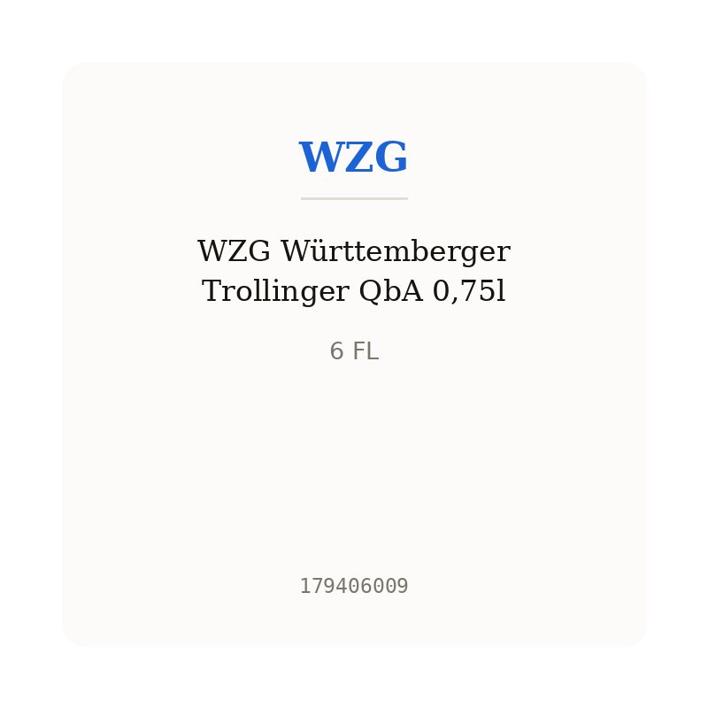 WZG Württemberger Trollinger QbA 0,75l