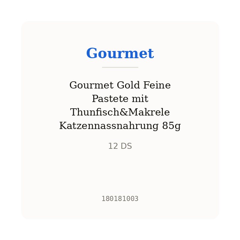 Gourmet Gold Feine Pastete mit Thunfisch&Makrele Katzennassnahrung 85g