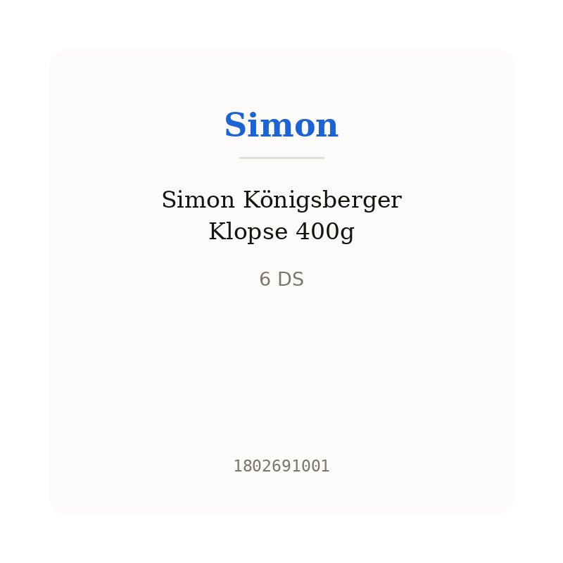 Simon Königsberger Klopse 400g