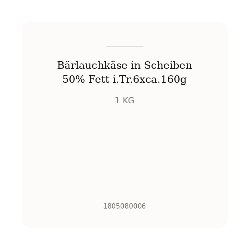 Bärlauchkäse in Scheiben 50% Fett i.Tr.6xca.160g