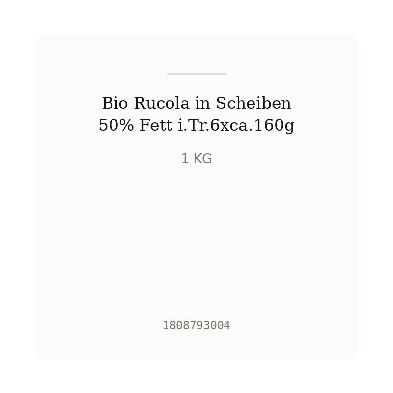 Bio Rucola in Scheiben 50% Fett i.Tr.6xca.160g