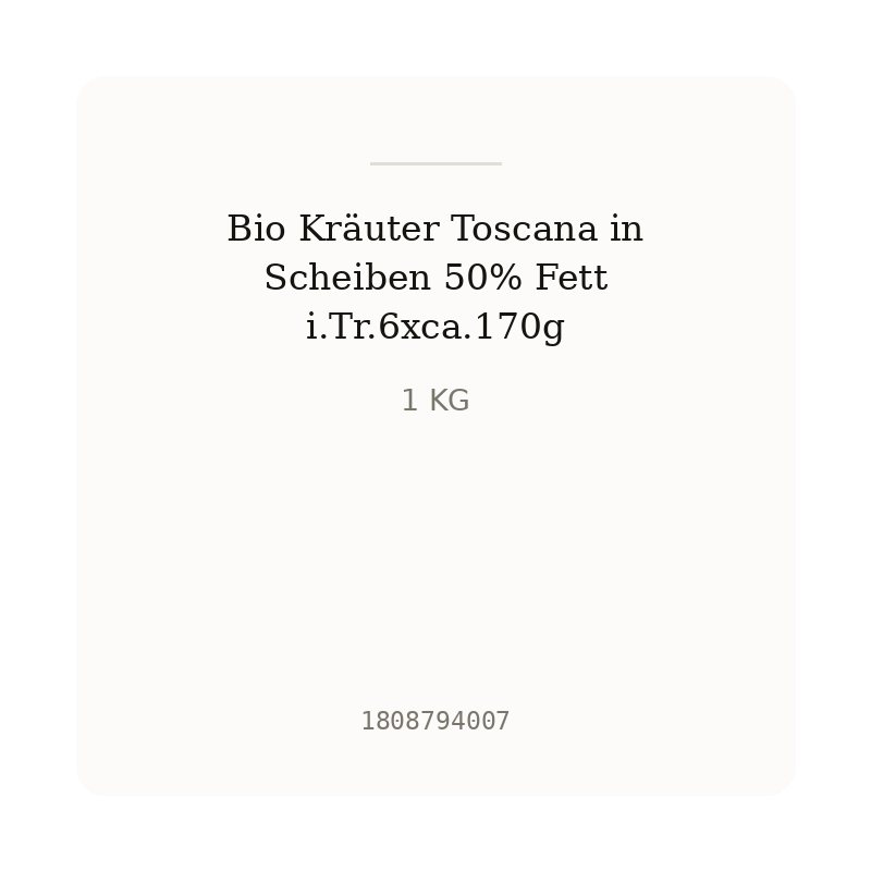 Bio Kräuter Toscana in Scheiben 50% Fett i.Tr.6xca.170g